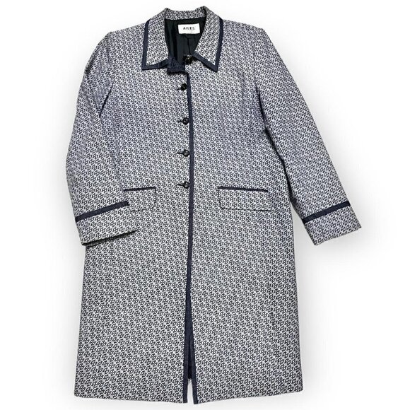 Ailes Vintage Designer Long Trench Jacket - Womens Large - Picture 1 of 5